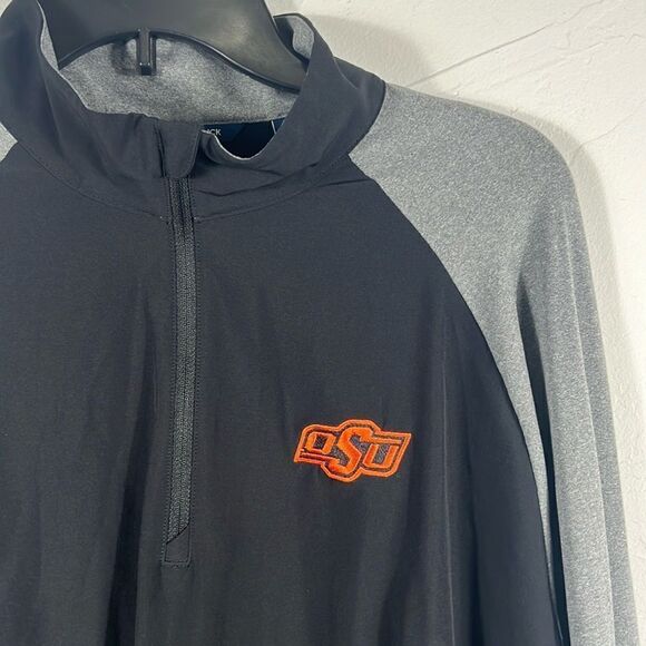 🔥🏈 OKLAHOMA STATE COWBOYS Cutter & Buck Lightweight Quarter Zip Pullover Sz L - Picture 4 of 9
